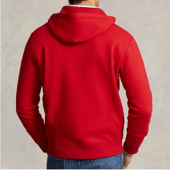 Red Polo Ralph Lauren Men’s Zip Up Hoodie Size XL